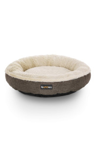 FEANDREA Dog Bed, Dog Sofa, Cat Bed, Donut Shape, Round, 55 cm Dia, Brown PGW55C
