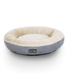 FEANDREA Dog Bed, Dog Sofa, Cat Bed, Donut Shape, Round, 55 cm Dia, Grey PGW55G