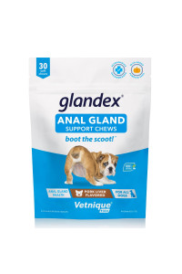 Glandex Anal Gland Soft Chew Treats with Pumpkin for Dogs Digestive Enzymes, Probiotics Fiber Supplement for Dogs Boot The Scoot (Pork Liver Chews, 30ct)