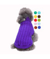 Small Dog Sweater, Warm Pet Sweater, Cute Knitted Classic Dog Sweaters for Small Dogs Girls Boys, Dog Sweatshirt Cat Sweater Clothes Coat Apparel for Small Dog Puppy Kitten Cat (Large, Purple)