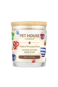 One Fur All, Pet House Candle-100% Plant-Based Wax Candle-Pet Odor Eliminator for Home-Non-Toxic and Eco-Friendly Air Freshening Scented Candles-Odor Eliminating Candle-(Pack of 1, Hot Cocoa)