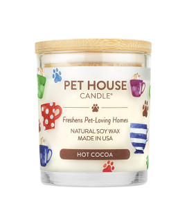 One Fur All, Pet House Candle-100% Plant-Based Wax Candle-Pet Odor Eliminator for Home-Non-Toxic and Eco-Friendly Air Freshening Scented Candles-Odor Eliminating Candle-(Pack of 1, Hot Cocoa)