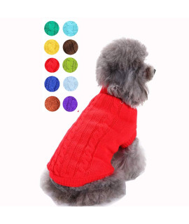 Small Dog Sweater, Warm Pet Sweater, Cute Knitted Classic Dog Sweaters for Small Dogs Girls Boys, Dog Sweatshirt Cat Sweater Clothes Coat Apparel for Small Dog Puppy Kitten Cat (XXS, Red)