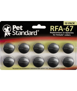 PET Standard Replacement RFA-67 6V Lithium Batteries Compatible with PetSafe Battery-Operated Pet Products and Specific Dog Receiver Collars - RFA-67D-11 (Pack of 10)
