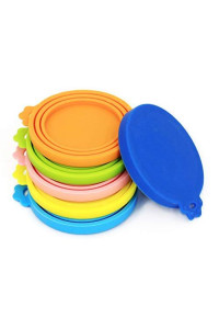 Comtim Pet Can Covers/6 Pack Silicone Dog Cat Food Can Lids/Universal Size Fit Most Standard Size Cans