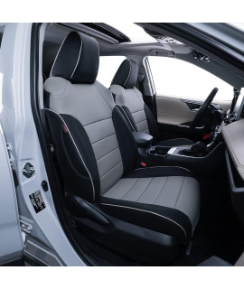 EKR custom Fit RAV4 car Seat covers for Select Toyota RAV4 2019 2020 2021 2022 2023 LE,XLE,XLE Premium,Limited - Full Set,Leather(Blackgray)