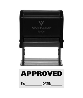 Approved wby Date Line Self-Inking Office Rubber Stamp (Black) - X-Large