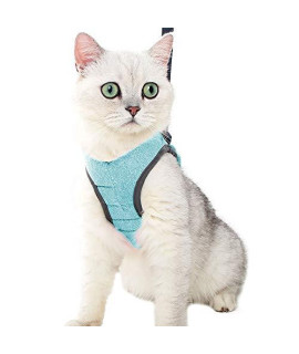 Heywean Cat Harness and Leash - Ultra Light Escape Proof Kitten Collar Cat Walking Jacket with Running Cushioning Soft and Comfortable Suitable for Puppies Rabbits (L, Green)