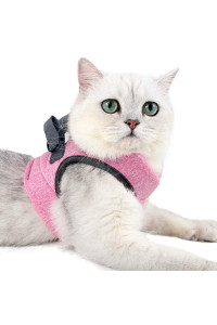 Heywean Cat Harness and Leash - Ultra Light Escape Proof Kitten Collar Cat Walking Jacket with Running Cushioning Soft and Comfortable Suitable for Puppies Rabbits (S, Pink)