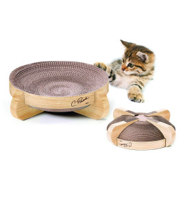 C. PARK PET Catnip Cat Scratcher - Reversible Scratching Lounger - Corrugated Pet Scratchboard - Durable Cardboard Scratch Pad - Kitten Scratch Toy Cardboard (1- Pack - Large)