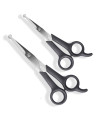 Pets First 1 Pet Grooming Scissors Body & Facial Trimmer Durable Stainless Steel Blades. Rounded Tips Shears for Long Medium Short Thick Wiry Curly Hair. Lightweight Cutter for Dogs & Cats. Set of 2