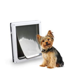 Pet Flap Door for Dogs 2 Ways Locking Pet Flap Door Wall Entry Pet Door with Transparent Flap (Small)