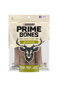 Purina Prime Bones Made in USA Facilities Limited Ingredient Small Dog Treats, Chew Stick with Wild Venison - 6 ct. Pouch