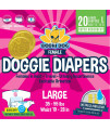 Disposable Dog Female Diapers | 20 Premium Quality Adjustable Pet Wraps with Moisture Control & Wetness Indicator | 20 Count Large Size