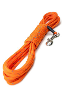 Mighty Paw Check Cord Light Weight 30 Foot Dog Training Leash. Durable, Weather Resistant Climbers? Rope with Reflective Stitching. Perfect for Training, Swimming, Hunting, Camping. (Orange)