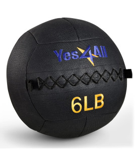 Yes4All 6 lb Wall Ball - Soft Medicine BallWall Medicine Ball for Full Body Dynamic Exercises, Black