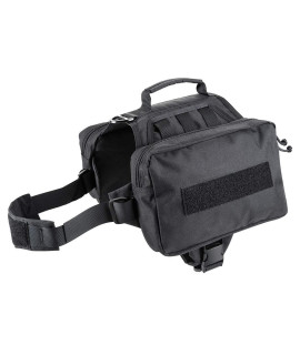 JiePai Dog Backpack Harness Dog Hiking Backpack Saddle Bag Pack Rucksack Dog Vest with Pockets for Medium Large Dogs,Black