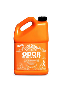 ANGRY ORANGE Pet Odor Eliminator for Strong Odor - Citrus Deodorizer for Strong Dog Urine or Cat Pee Smells on Carpet, Furniture & Indoor Outdoor Floors - 128 Fluid Ounces - Puppy Supplies - 1 Gallon
