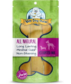 Yeti Natural Yak Cheese Long Lasting Dog Chews for Aggressive Chewers, Assorted Mix (1 Each Medium, Large, Extra Large), 12 Oz