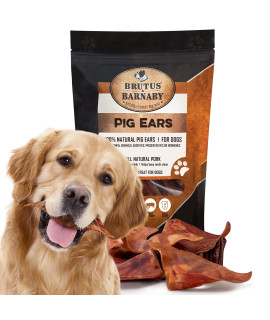 100% Natural Whole Pig Ear Dog Treat - 100 pack - Our Healthy Dog Pig Ears Are Easy To Digest, Chemical & Hormone Free Thick Cut Pig Ears For Dogs Aggressive Chewers, Great For Small Or Large Dogs