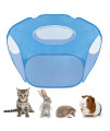 SlowTon Small Animal Playpen Cat Pen, Waterproof Indoor Guinea Pig Cage with Zipper Top Cover, Portable Outdoor Exercise Fence Play Pen for Kitten Rabbit Ferret Chinchilla