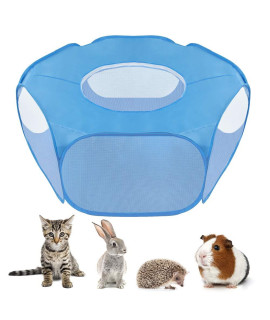 SlowTon Small Animal Playpen Cat Pen, Waterproof Indoor Guinea Pig Cage with Zipper Top Cover, Portable Outdoor Exercise Fence Play Pen for Kitten Rabbit Ferret Chinchilla
