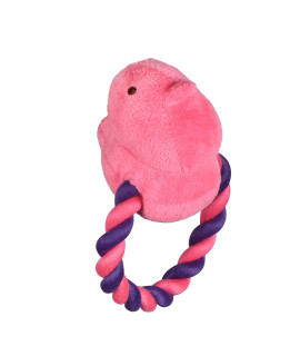 Peeps for Pets Plush Chick Rope Pull Toy for Dogs Squeaker Dog Toy, Pink/Purple Adorable and Cute Dog Chew Toy Squeaky Dog Toy to Add to Dog Toy Bin 6 Inch