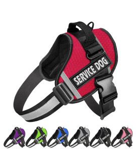 JSXD Dog Harness,No-Pull Service Dog Harness with Handle Adjustable Outdoor Pet Dog Vest 3M Reflective Nylon Material Vest for Breeds,Easy Control for Small Medium Large Dogs