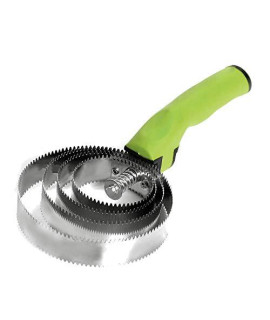 Reversible Stainless Steel Curry Comb with Soft Touch Grip (neon green)