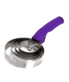 BOTH WINNERS Reversible Stainless Steel Curry Comb with Soft Touch Grip (Purple)