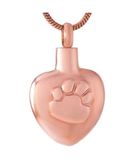 Urns Ashes Funeral Stainless Steel Pet Dog Paw Print commemorative Heart-Shaped for Ashes Urn Box Pendant Necklace Souvenir Jewelry Style A Pet Memorial Dog cat Urn
