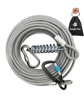 Tie Out Cable for Large Dogs, Dog Runner Cable for Yard, Dog Leads for Yard 30ft Heavy Duty, Dog Tie Out with Solid Aluminum Clips, Durable Dog Lead with Spring for 350lbs Large Dogs Running