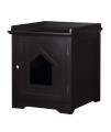 PAWLAND Cat Litter Box Enclosure, Cat House Side Table,Night Stand Pet House, Indoor Cat House, Espresso