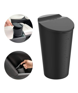 BMZX car Trash can with Lid Small car cup Holder Trash Bin car Door Pocket garbage can Bin Trash container Fits Auto Home Office, Black