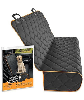 Active Pets Fabric Car Bench Dog Seat Cover for Back Seat, Waterproof Vehicle Seat Covers, Durable Scratch Proof Nonslip, Protector for Pet Fur & Mud, Washable - Orange