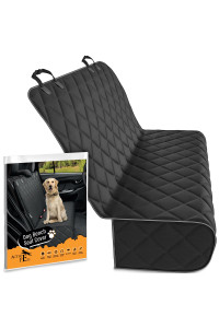 Active Pets Fabric Car Bench Dog Seat Cover for Back Seat, Waterproof Vehicle Seat Covers, Durable Scratch Proof Nonslip, Protector for Pet Fur & Mud, Washable - Black