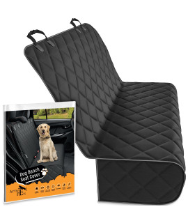 Active Pets Fabric Car Bench Dog Seat Cover for Back Seat, Waterproof Vehicle Seat Covers, Durable Scratch Proof Nonslip, Protector for Pet Fur & Mud, Washable - Black