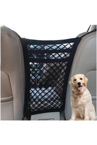 DYKESON Pet Barrier Dog Car Net Barrier with Auto Safety Mesh Organizer Baby Stretchable Storage Bag Universal for Cars, SUVs -Easy Install,Safer to Drive with Pets and Children, 3 Layer(S)