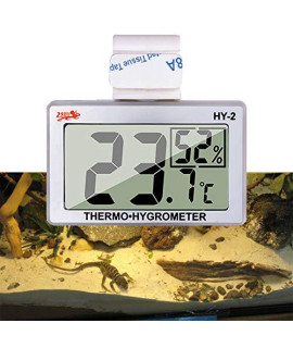 capetsma Reptile Thermometer, Digital Thermometer Hygrometer for Reptile Terrarium, Temperature and Humidity Monitor in Acrylic and Glass Terrarium,Accurate - Easy to Read - No Messy Wires? (1 Pack)