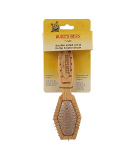 Burts Bees for cats 2-in-1 Double Sided Pin & Bristle Brush for cats One Side of cat Brush Removes Loose Fur & Prevents Mats cat Hair Brush Ideal for Daily cat grooming cat grooming Supplies