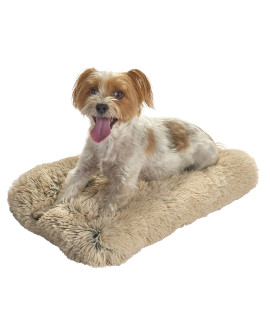FuzzBall Fluffy Luxe Pet Crate Mat & Pad - Machine Washable, Waterproof Base, Anti-Slip, Durable Pad with Elastic Kennel Attachment (17?x 11?