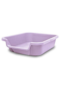 KittyGoHere Small Size, Storybook Lavender Color, Durable & Pet Safe Kitty Litter Box, Indoor Open Top Entry Cat Litter Box, Comfortable for Cats, Easy to Handle & Clean