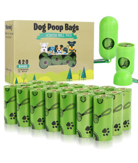 TVOOD Dog Poop Bags(420 Count), Scented Poop Bags for Dogs Leak Proof Doggie Poop Bag Refills Rolls Pet Waste Bags with 2 Free Dispenser