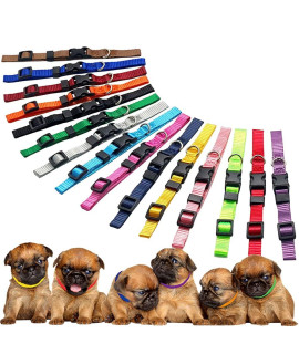 Love Dream Puppy ID Collars 15pcs Puppy Whelping Collars Soft Nylon Adjustable Breakaway Collars for Litter Identification Collars for Newborn Puppies Kitten (S(6.9-10.2))