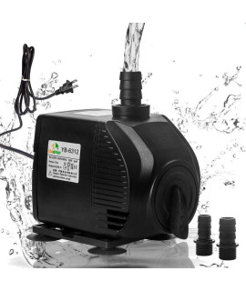 ?Upgrade? Cadrim 580GPH Fountain Pump (2200L/H, 35W), Submersible Pump with 8.2ft High Lift, Ultra Quiet Water Pump with 2 Nozzles for Fish Tank, Pond, Aquarium, Statuary, Hydroponics
