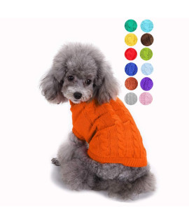 Dog Sweater, Warm Pet Sweater, Dog Sweaters for Small Dogs Medium Dogs Large Dogs, Cute Knitted Classic Cat Sweater Dog Clothes Coat for Girls Boys Dog Puppy Cat (Medium, Light Orange)