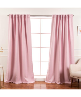 Best Home Fashion closeout Premium Blackout curtain Panels - Light Pink - 52 W x 108 L