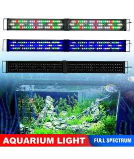 KZKR Upgraded Aquarium Light 48-60 inch Remote Control Multi-Color LED Hood Lamp Dimmable Timing for Freshwater Marine Plant Fish Tank Light Decorations