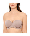 DELIMIRA Womens Underwire contour Multiway Full coverage Strapless Bra Plus Size cameo Heather 32D