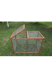 Wooden Chicken Coop Cage Rabbit Hutch Enclosure Poultry Pet Hutch Garden Backyard w/Mesh Run Cage Indoor and Outdoor Use(40 Inches)